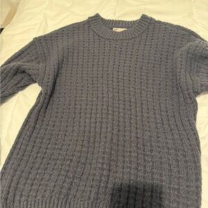 SO Men's Textured Gray Crewneck Sweater